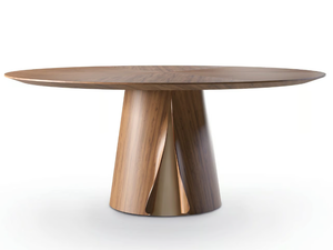 SHELL - Round wood veneer dining table _ Pacini & Cappellini